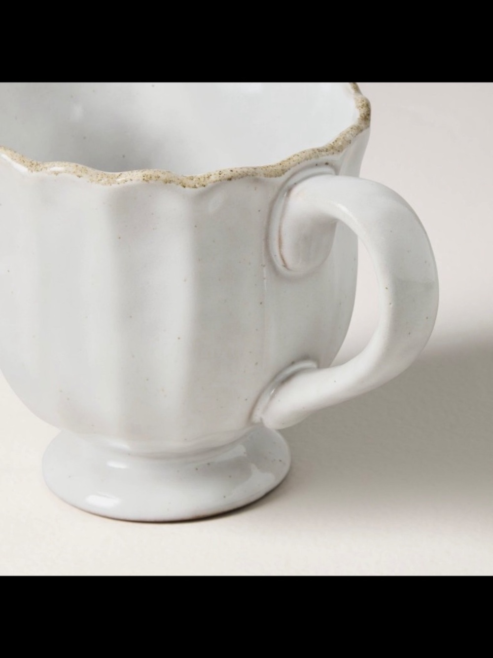2pc 12oz Scalloped Edge Ceramic Mug with Foot Sour Cream- Hearth & Hand Magnolia - Picture 3 of 12